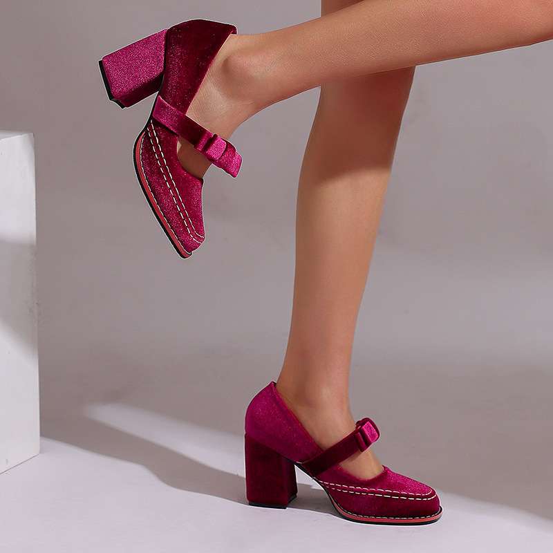 Opal-Roberta | Women's Velvet Bow-Tie Loafers