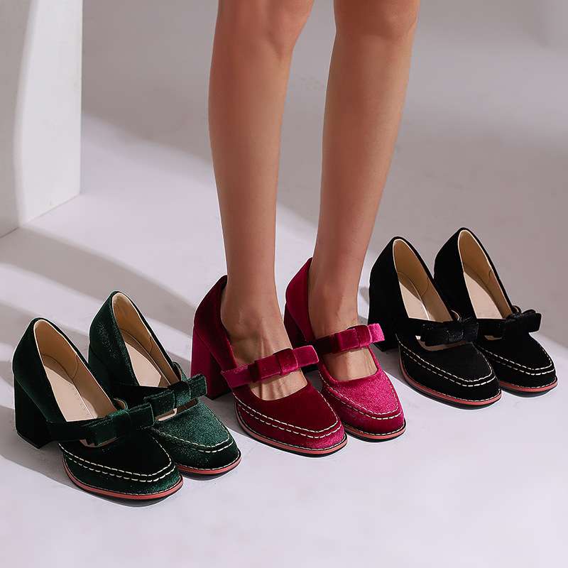 Opal-Roberta | Women's Velvet Bow-Tie Loafers