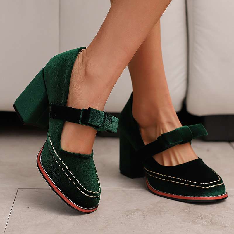 Opal-Roberta | Women's Velvet Bow-Tie Loafers