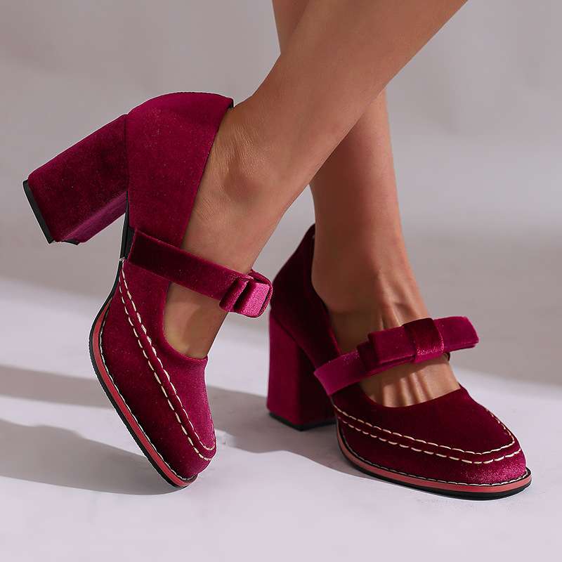 Opal-Roberta | Women's Velvet Bow-Tie Loafers