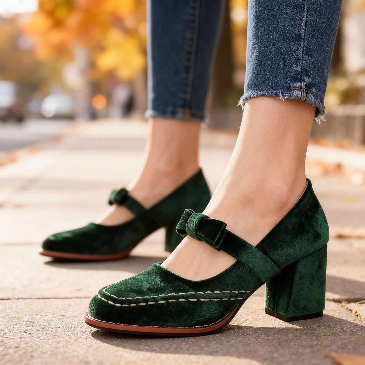Opal-Roberta | Women's Velvet Bow-Tie Loafers