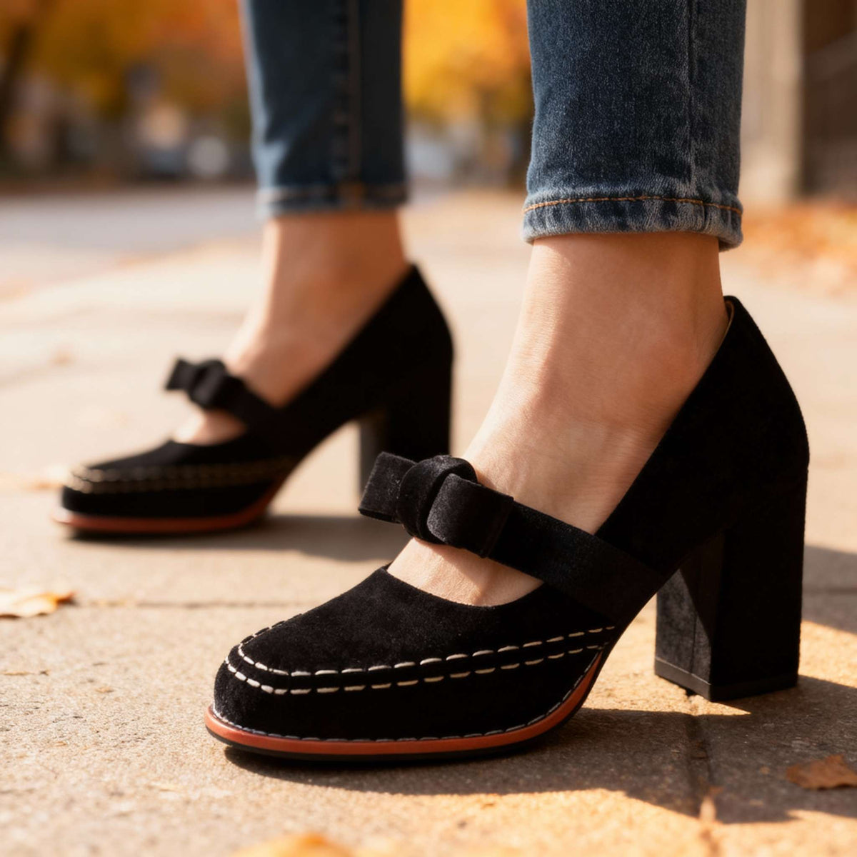 Opal-Roberta | Women's Velvet Bow-Tie Loafers