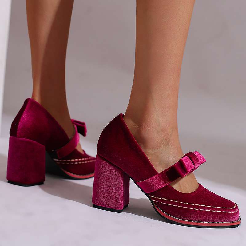 Opal-Roberta | Women's Velvet Bow-Tie Loafers