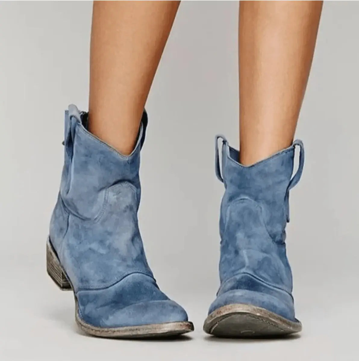 Sybil | Women's Western-Stitched Suede Ankle Boots