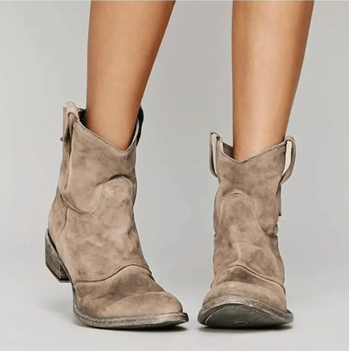 Sybil | Women's Western-Stitched Suede Ankle Boots