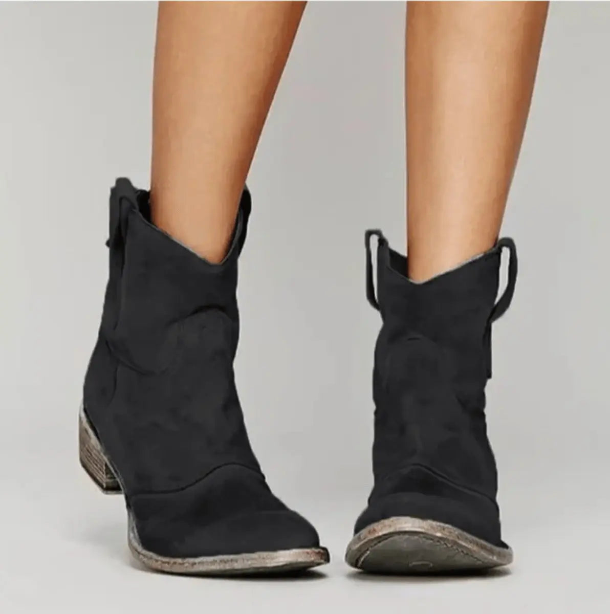 Sybil | Women's Western-Stitched Suede Ankle Boots