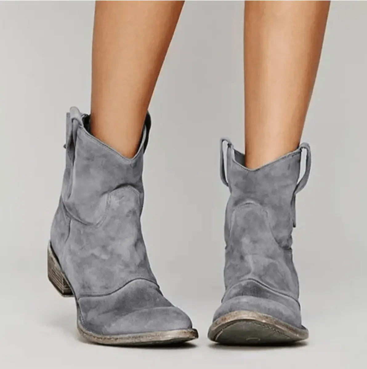 Sybil | Women's Western-Stitched Suede Ankle Boots