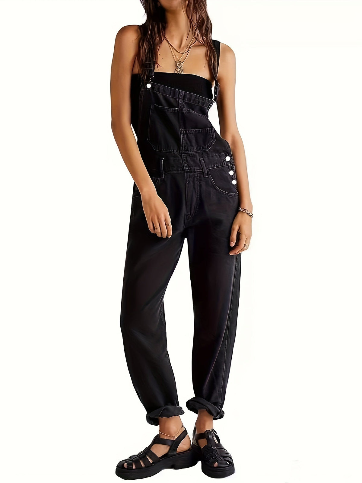 Selma-Rosemary | Women's Wide-Leg Denim Jumpsuit