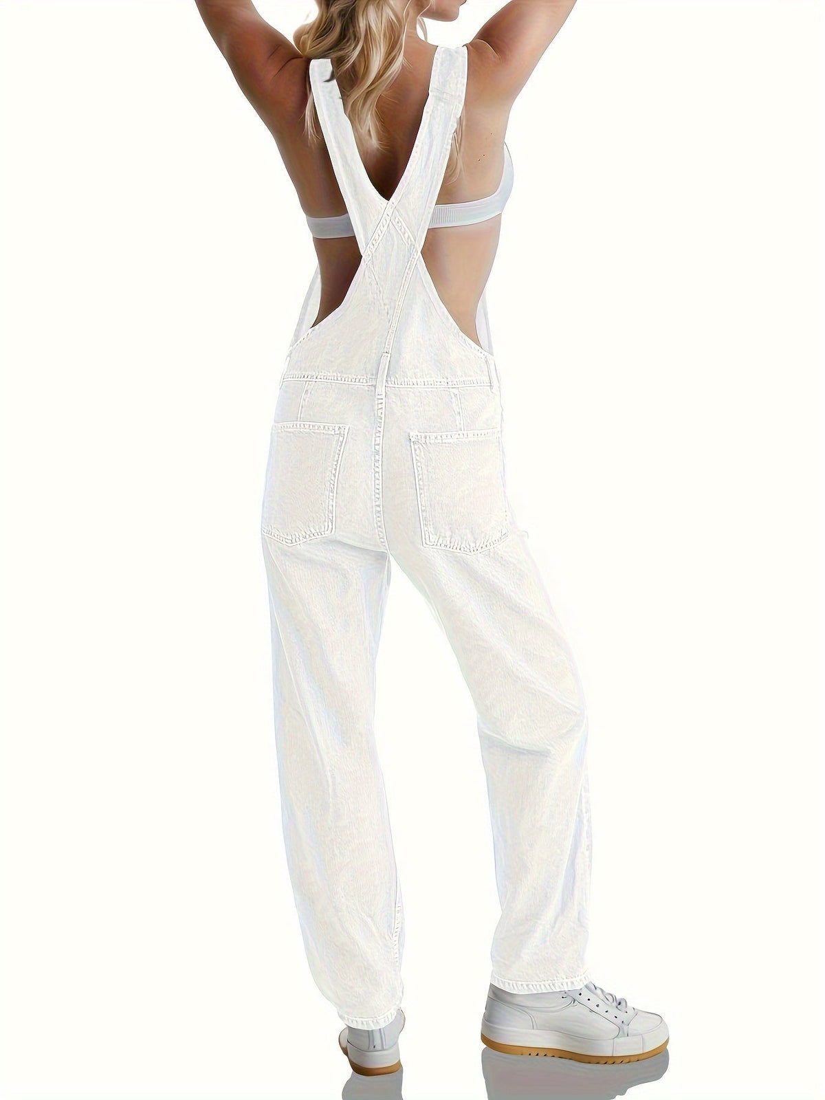 Selma-Rosemary | Women's Wide-Leg Denim Jumpsuit
