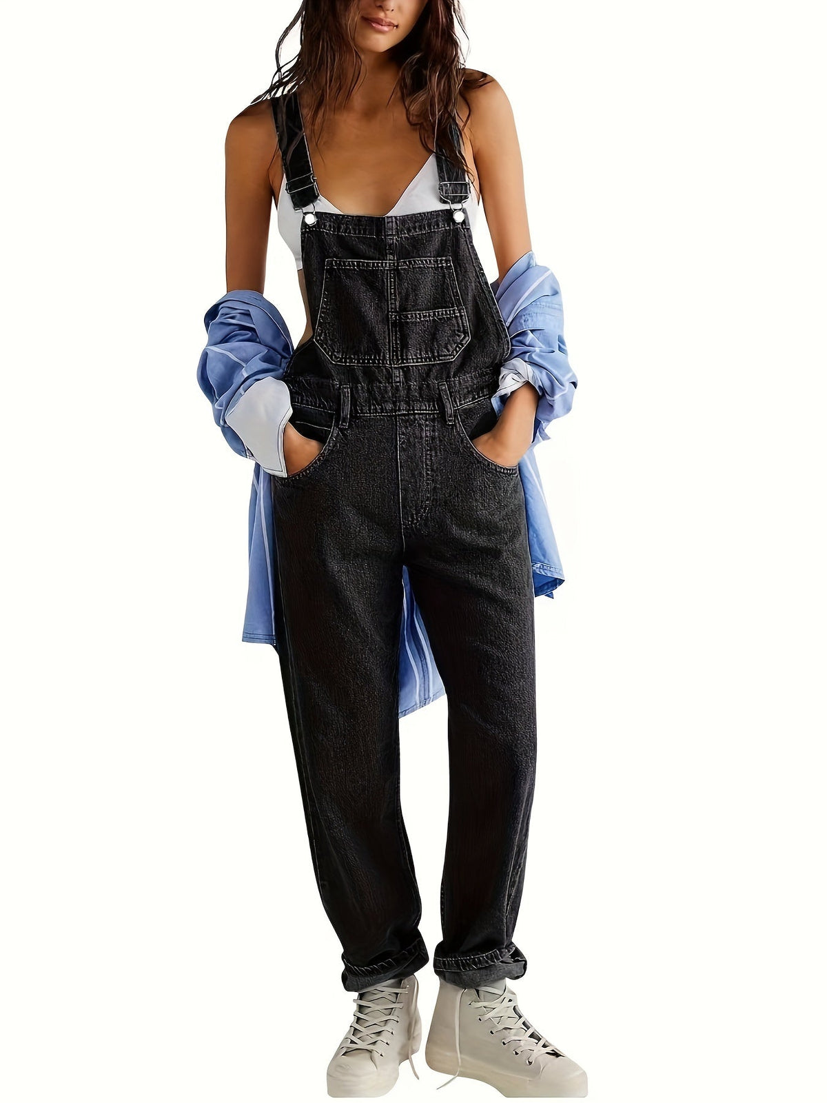 Selma-Rosemary | Women's Wide-Leg Denim Jumpsuit