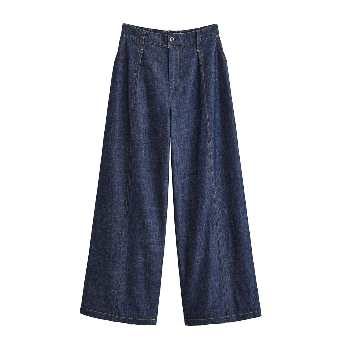Camilla-Phyllis | Women's Wide-Leg High-Waist Denim Jeans with Crease Front