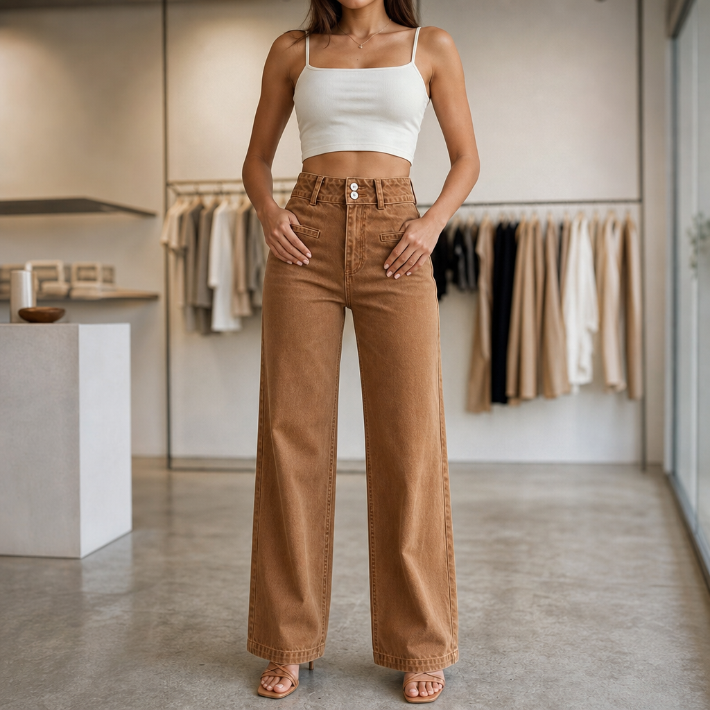 Cornelia | Women's Wide-Leg High-Waisted Jeans