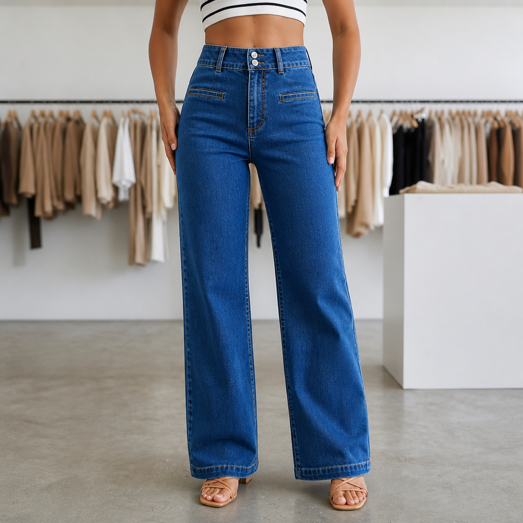 Cornelia | Women's Wide-Leg High-Waisted Jeans