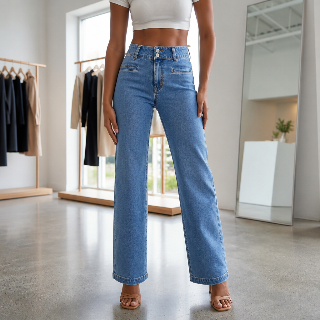Cornelia | Women's Wide-Leg High-Waisted Jeans