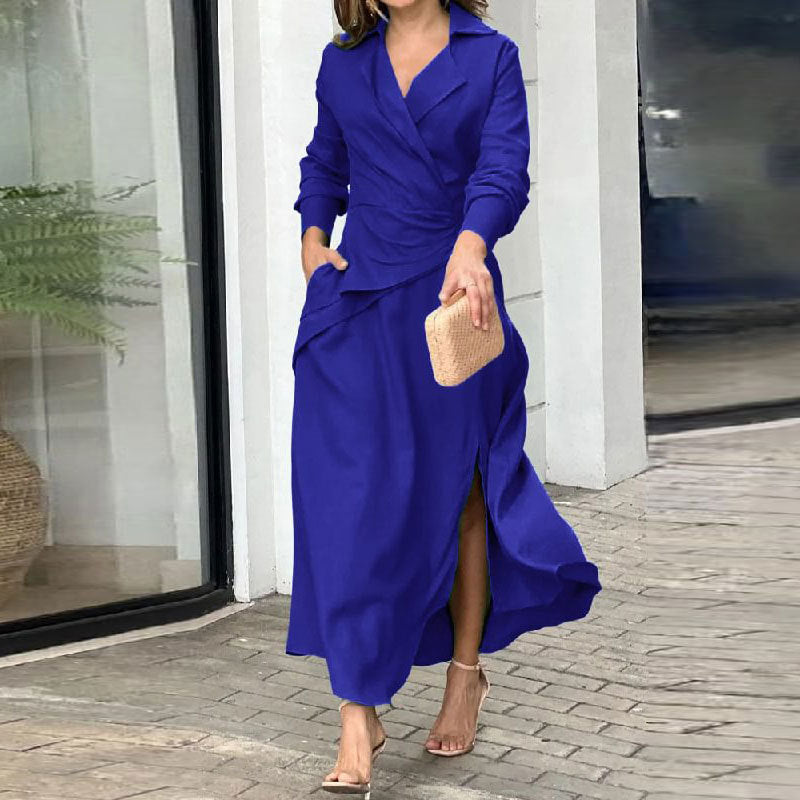 Patricia | Women's Wrap Maxi Dress with Side Slit