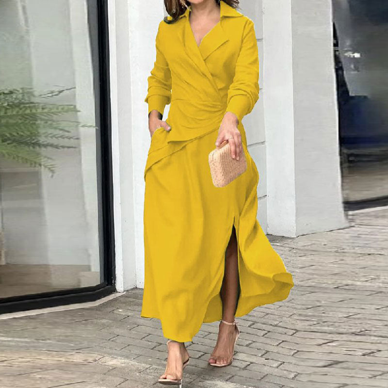 Patricia | Women's Wrap Maxi Dress with Side Slit