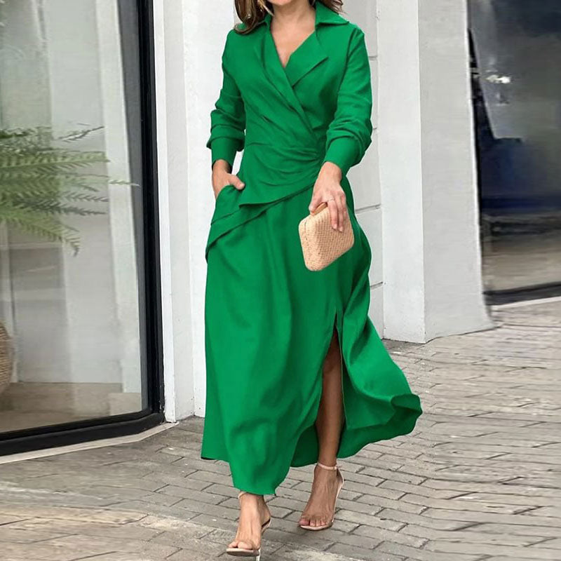 Patricia | Women's Wrap Maxi Dress with Side Slit