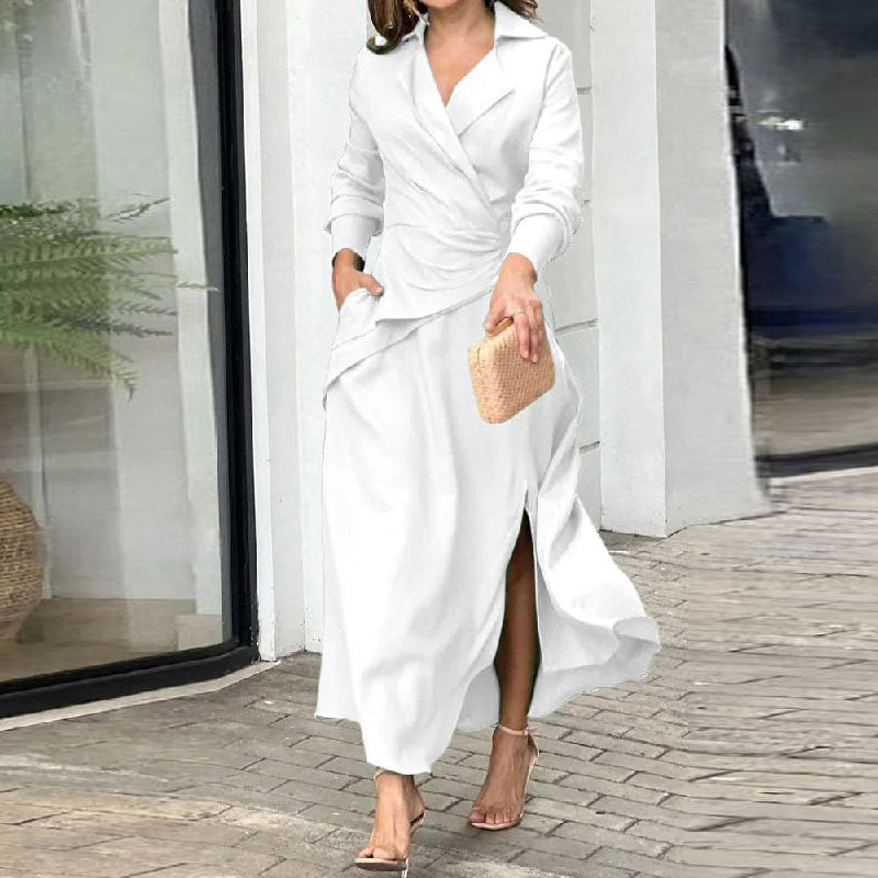 Patricia | Women's Wrap Maxi Dress with Side Slit