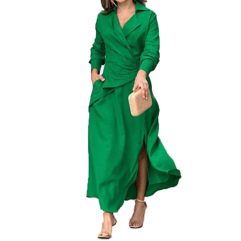 Patricia | Women's Wrap Maxi Dress with Side Slit