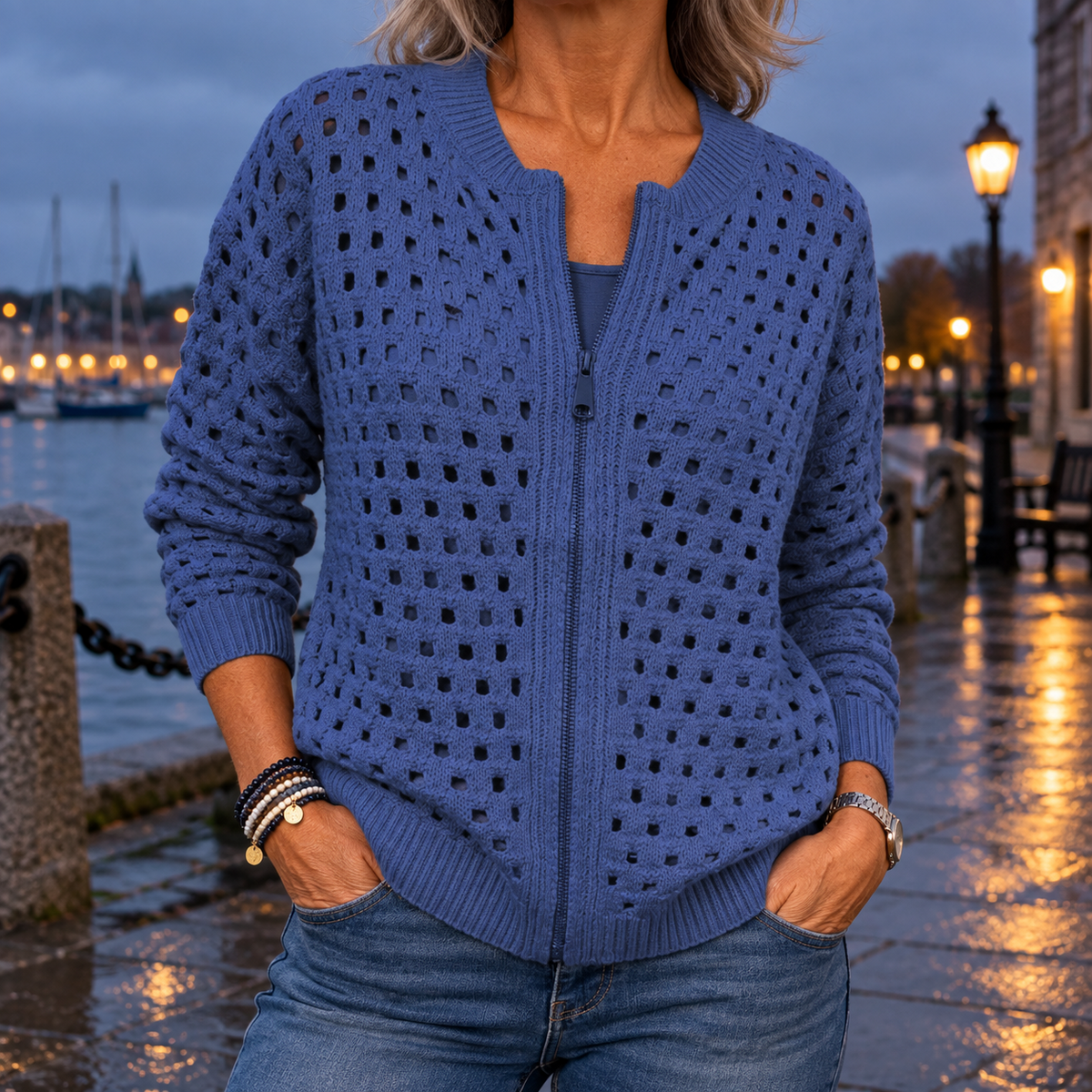Matilda-Carmen | Women's Zip-Through Knit Cardigan