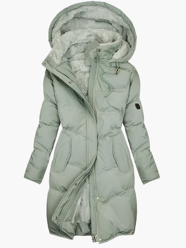 Chloe | Women's Quilted Hooded Trench Coat