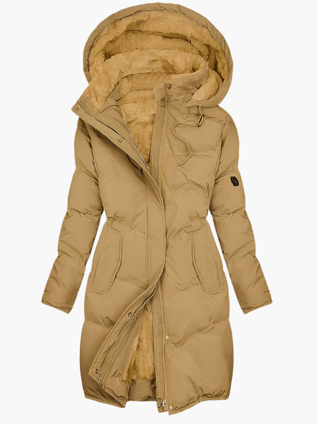 Chloe | Women's Quilted Hooded Trench Coat
