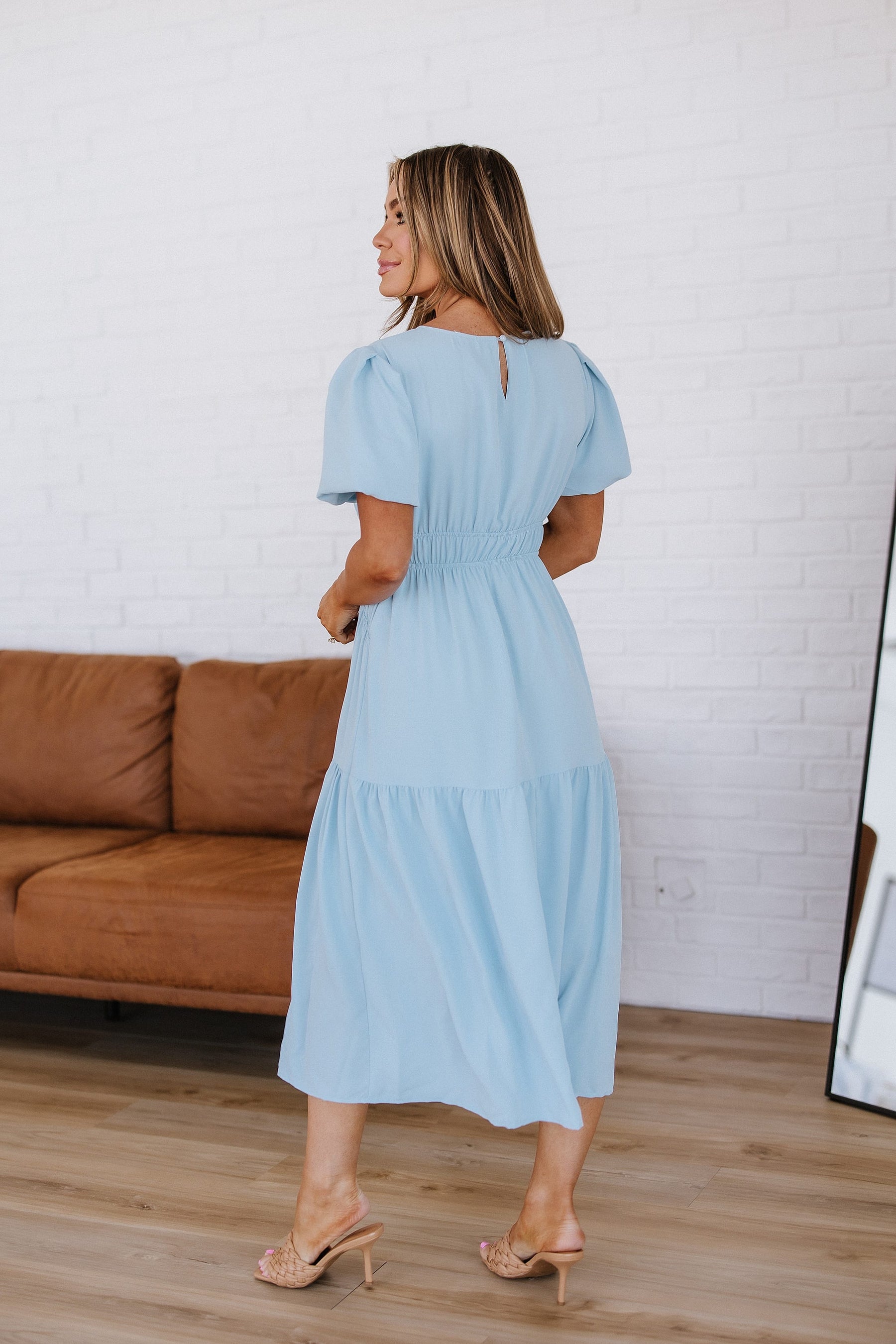 Bonnie | Women's Puff Sleeve Midi Dress