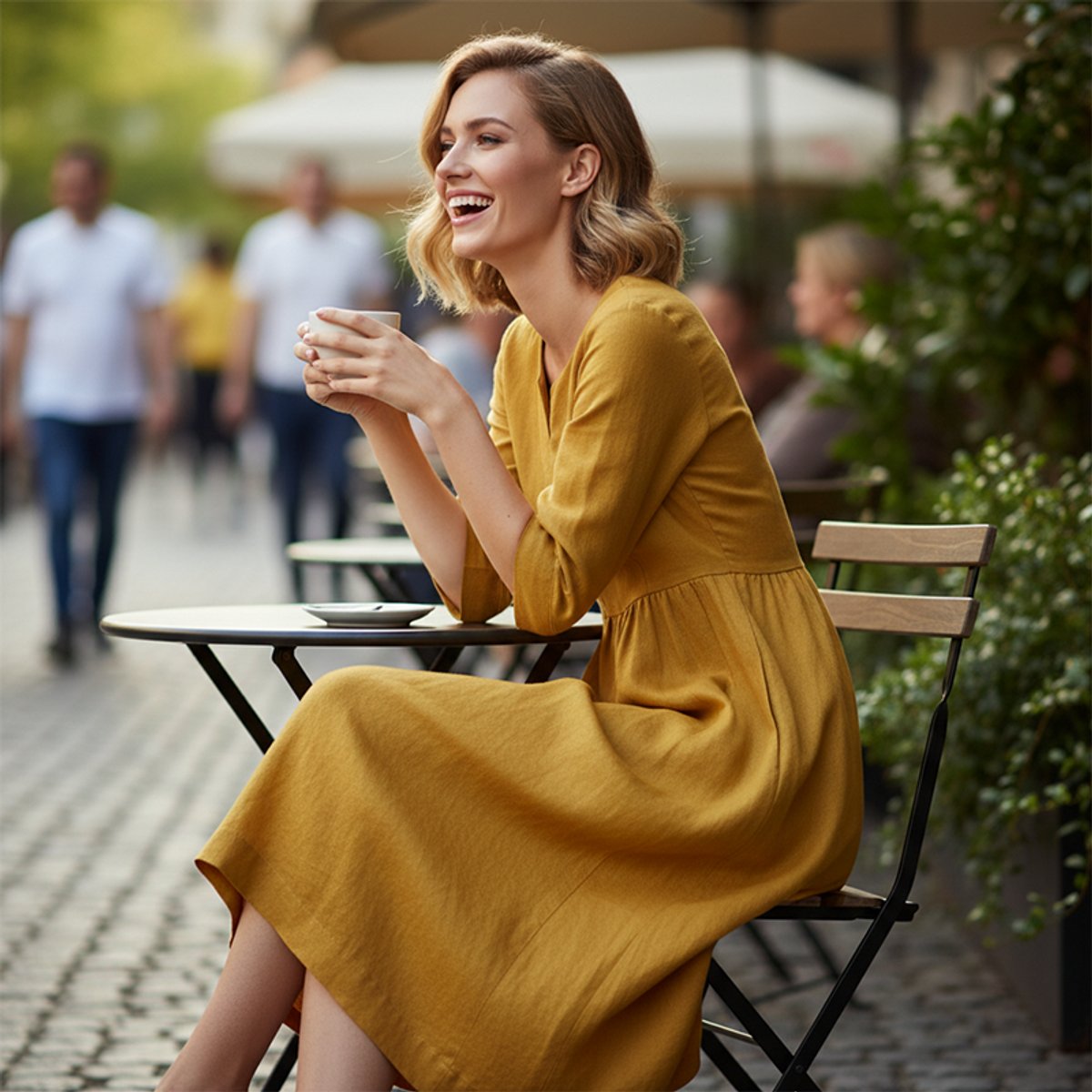 Victoria | Women's V-Neck Swing Midi Dress
