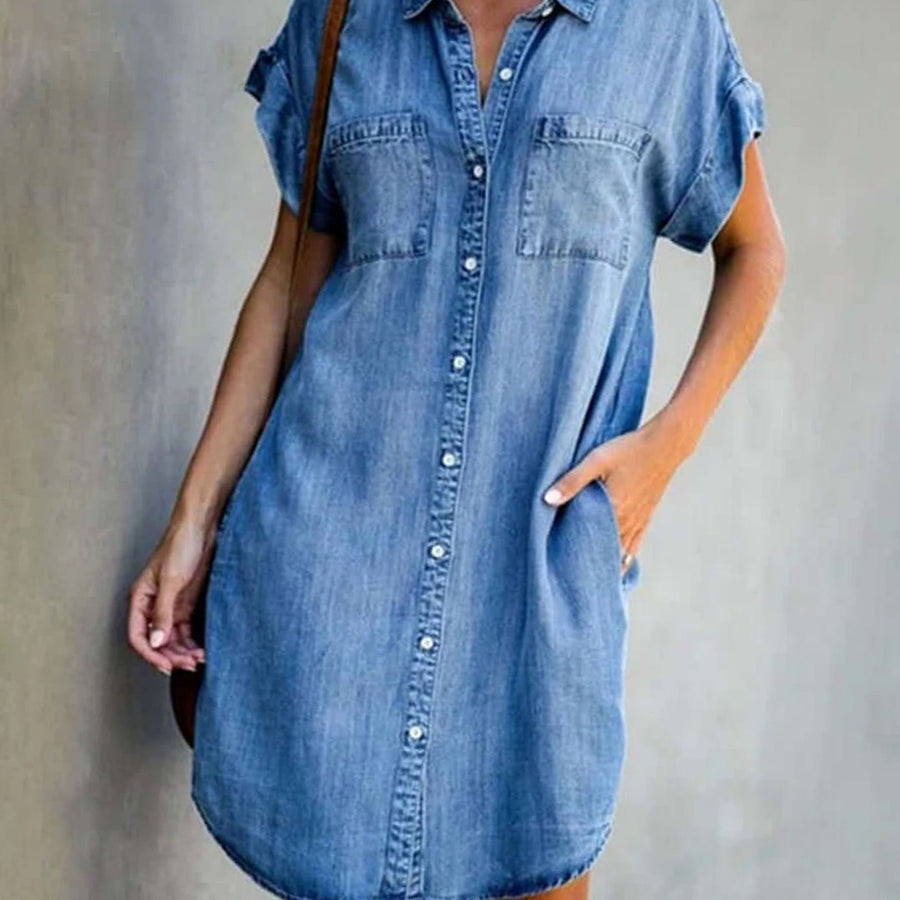 Rosie | Women's Button-Down Denim Shirt Dress