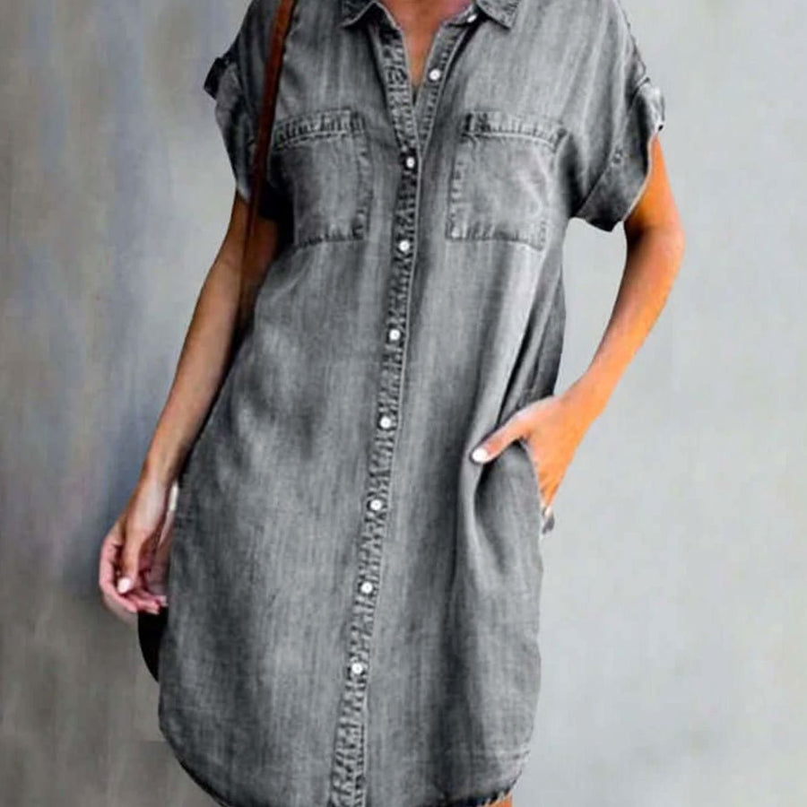 Rosie | Women's Button-Down Denim Shirt Dress