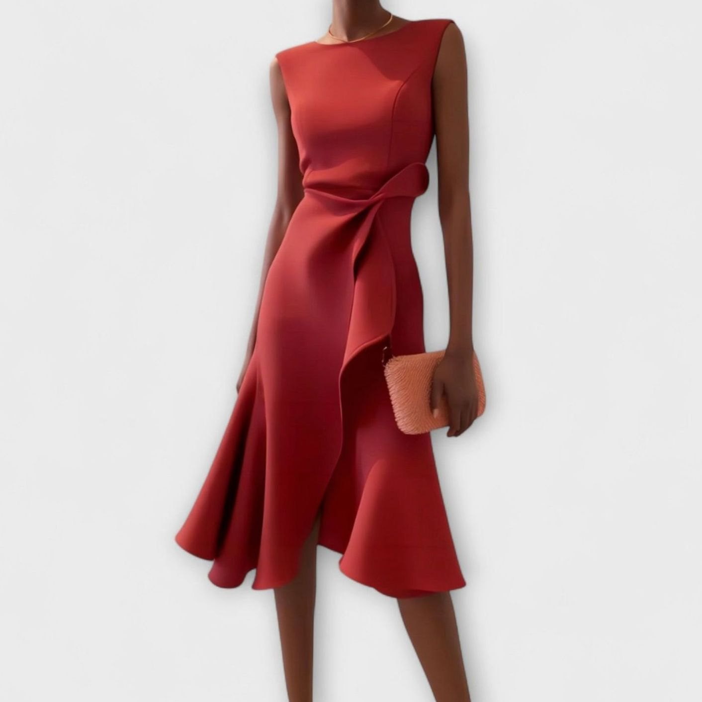Marisol | Women's Asymmetrical Drape Flowy Midi Dress