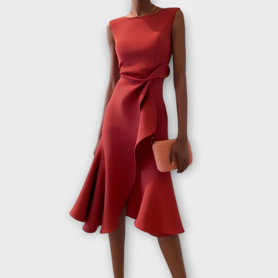 Marisol | Women's Asymmetrical Drape Flowy Midi Dress