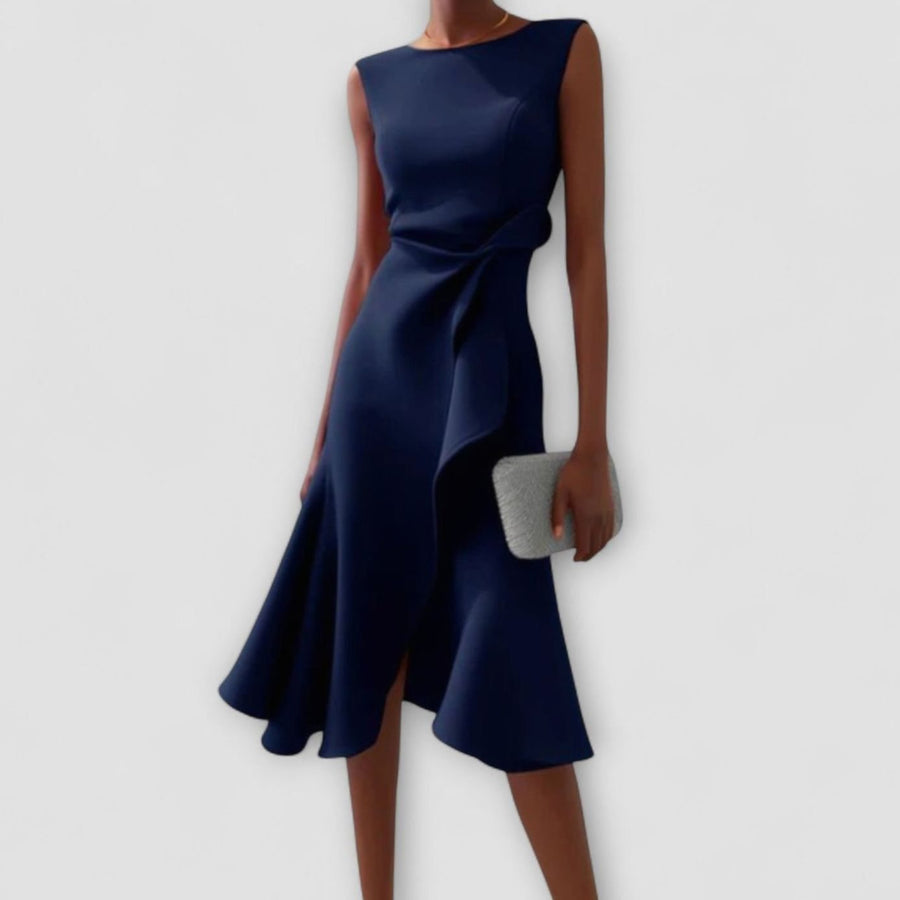 Marisol | Women's Asymmetrical Drape Flowy Midi Dress