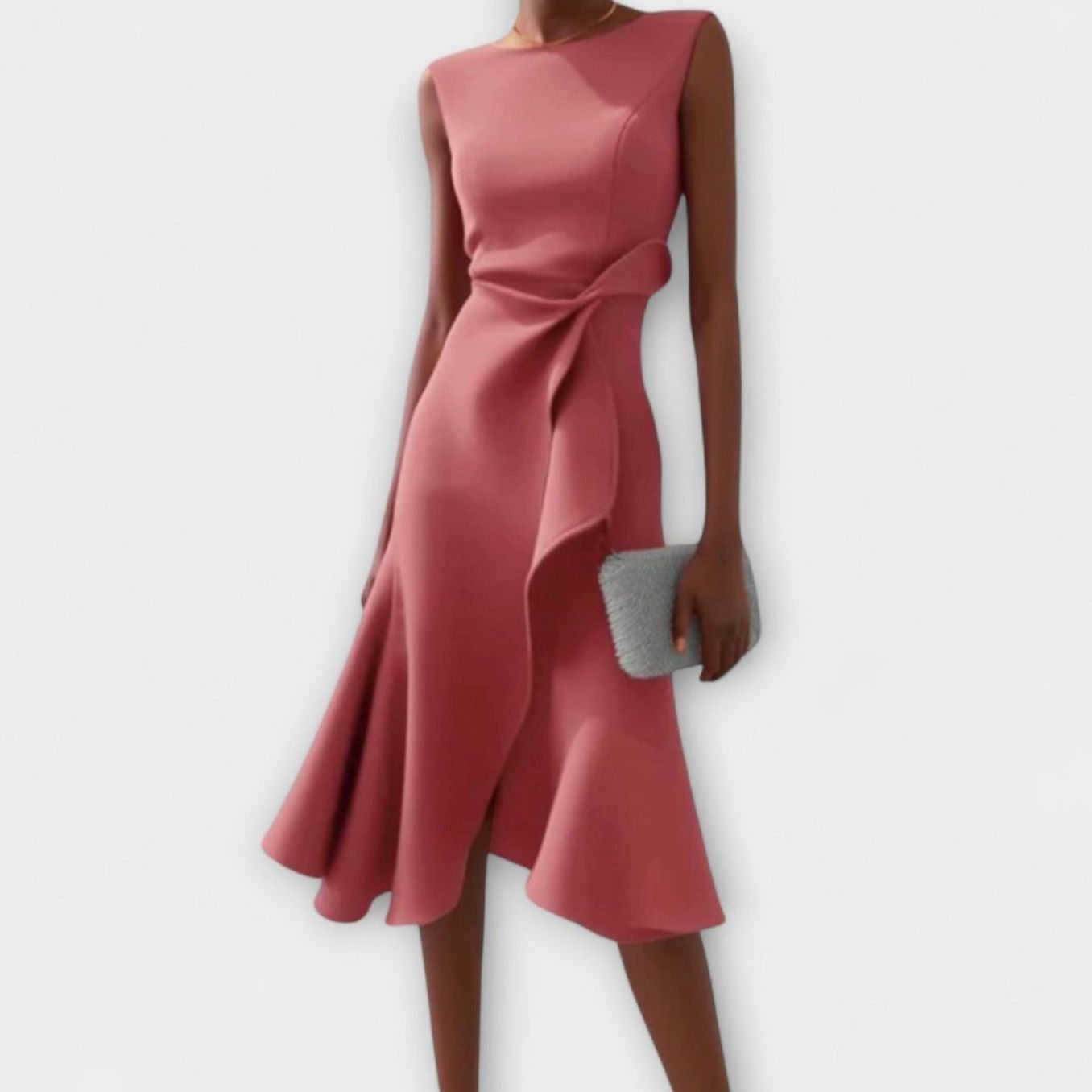 Marisol | Women's Asymmetrical Drape Flowy Midi Dress