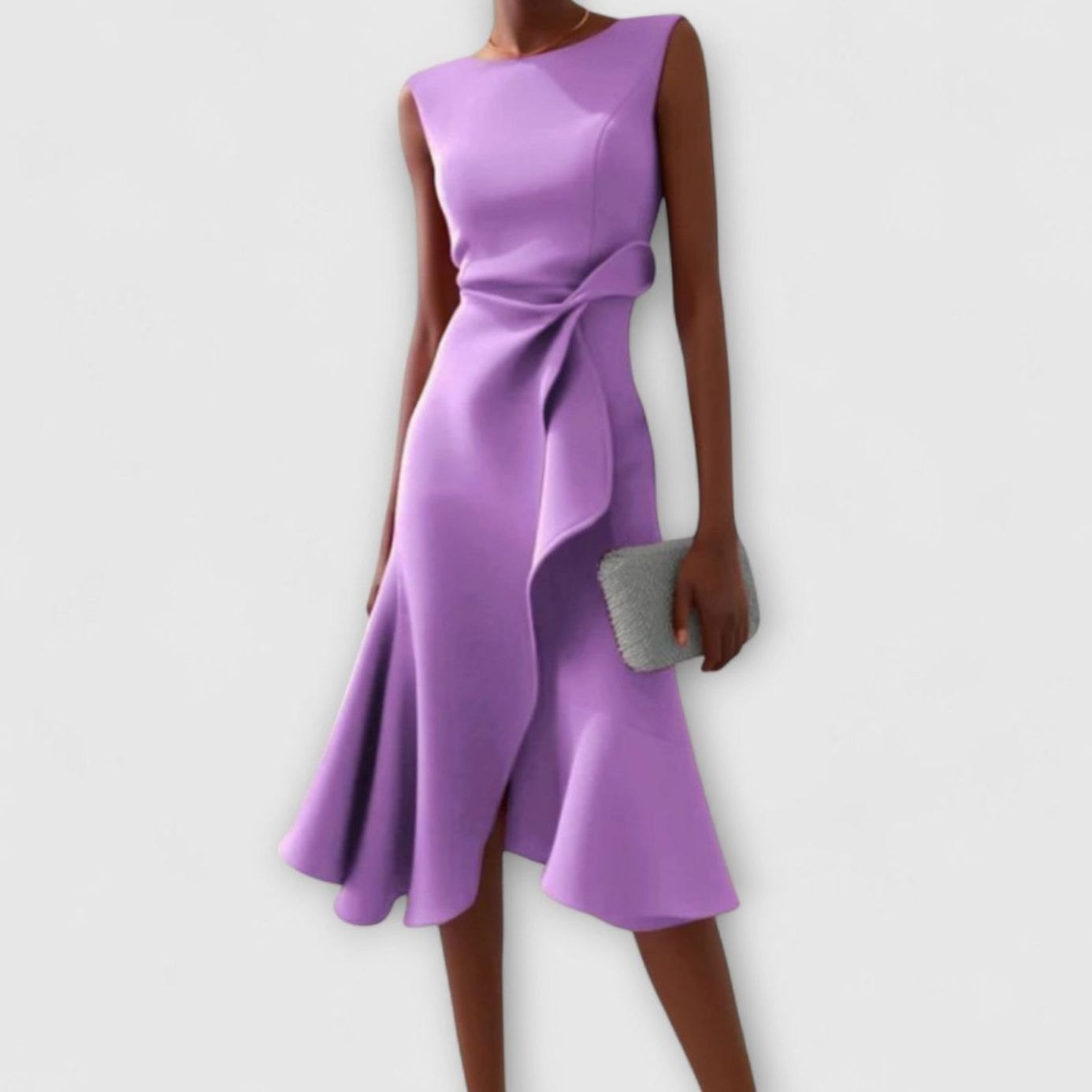 Marisol | Women's Asymmetrical Drape Flowy Midi Dress